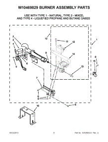 04 - W10469829 Burner Assembly Parts parts for Whirlpool Dryer 3LCGD9100WQ3 from AppliancePartsPros.com