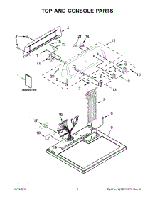 02 - Top And Console Parts parts for Whirlpool Laundry Center 3LWED4705FW0 from AppliancePartsPros.com