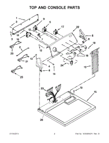 02 - Top And Console Parts parts for Whirlpool Dryer 4GWED4900YW2 from AppliancePartsPros.com