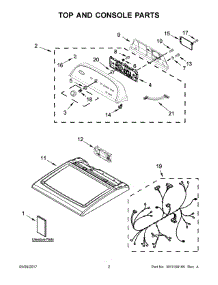 02 - Top And Console Parts parts for Whirlpool Laundry Center 4GWED5500YW3 from AppliancePartsPros.com