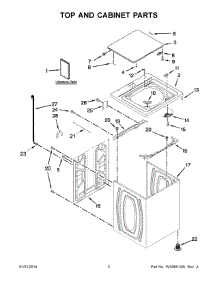 02 - Top And Cabinet Parts parts for Whirlpool Washer 4GWTW4740YQ2 from AppliancePartsPros.com