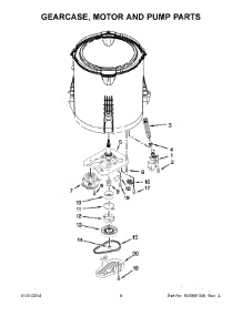 05 - Gearcase, Motor And Pump Parts parts for Whirlpool Washer 4GWTW4740YQ2 from AppliancePartsPros.com