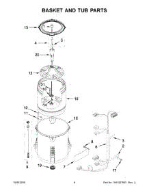 04 - Basket And Tub Parts parts for Whirlpool Laundry Center 4KWTW4845FW0 from AppliancePartsPros.com