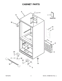 02 - Cabinet Parts parts for Whirlpool Refrigerator 5GBB1958EW00 from AppliancePartsPros.com