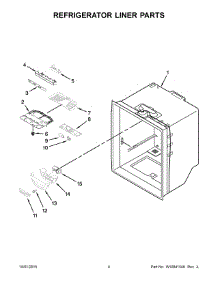 03 - Refrigerator Liner Parts parts for Whirlpool Refrigerator 5GBB1958EW00 from AppliancePartsPros.com