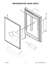 05 - Refrigerator Door Parts parts for Whirlpool Refrigerator 5GBB1958EW00 from AppliancePartsPros.com