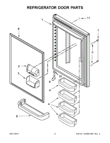 05 - Refrigerator Door Parts parts for Whirlpool Refrigerator 5GBB2258EA00 from AppliancePartsPros.com