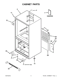 02 - Cabinet Parts parts for Whirlpool Refrigerator 5GBB22PRAW00 from AppliancePartsPros.com