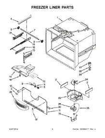 04 - Freezer Liner Parts parts for Whirlpool Refrigerator 5GBB22PRAW00 from AppliancePartsPros.com