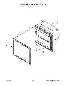06 - Freezer Door Parts parts for Whirlpool Refrigerator 5GBB22PRAW00 from AppliancePartsPros.com