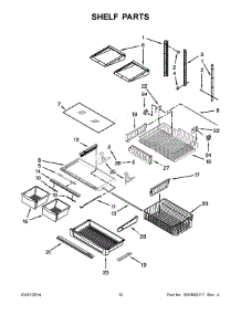 07 - Shelf Parts parts for Whirlpool Refrigerator 5GBB22PRAW00 from AppliancePartsPros.com