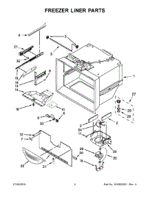 03 - Freezer Liner Parts parts for Whirlpool Refrigerator 5GFB2058EA00 from AppliancePartsPros.com