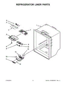 04 - Refrigerator Liner Parts parts for Whirlpool Refrigerator 5GFB2058EA00 from AppliancePartsPros.com