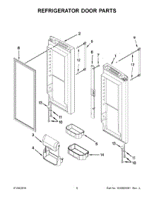 05 - Refrigerator Door Parts parts for Whirlpool Refrigerator 5GFB2058EA00 from AppliancePartsPros.com