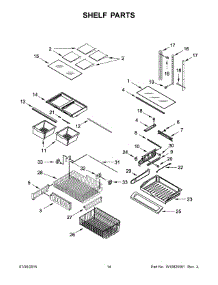 08 - Shelf Parts parts for Whirlpool Refrigerator 5GFB2058EA00 from AppliancePartsPros.com