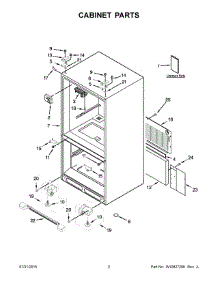 02 - Cabinet Parts parts for Whirlpool Refrigerator 5GFB2558EA00 from AppliancePartsPros.com