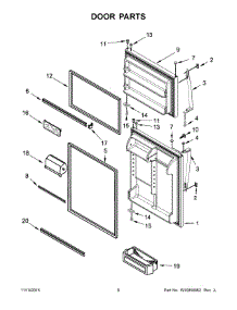 04 - Door Parts parts for Whirlpool Refrigerator 5GT311FFEW00 from AppliancePartsPros.com
