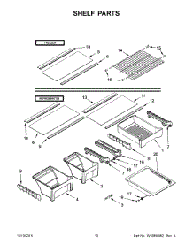 06 - Shelf Parts parts for Whirlpool Refrigerator 5GT311FFEW00 from AppliancePartsPros.com