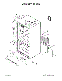02 - Cabinet Parts parts for Whirlpool Refrigerator 5VGF25SNEA00 from AppliancePartsPros.com