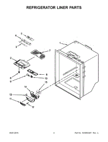 03 - Refrigerator Liner Parts parts for Whirlpool Refrigerator 5VGF25SNEA00 from AppliancePartsPros.com