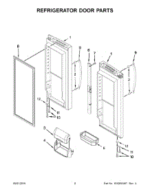 05 - Refrigerator Door Parts parts for Whirlpool Refrigerator 5VGF25SNEA00 from AppliancePartsPros.com