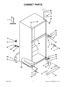 01 - Cabinet Parts parts for Whirlpool Refrigerator 5VWT71REYF00 from AppliancePartsPros.com