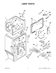 02 - Liner Parts parts for Whirlpool Refrigerator 5VWT71REYF00 from AppliancePartsPros.com
