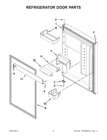 04 - Refrigerator Door Parts parts for Whirlpool Refrigerator 5VWT71REYF00 from AppliancePartsPros.com