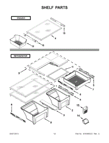 07 - Shelf Parts parts for Whirlpool Refrigerator 5VWT71REYF00 from AppliancePartsPros.com
