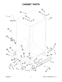 02 - Cabinet Parts parts for Whirlpool Refrigerator 5WRS22FDFG00 from AppliancePartsPros.com