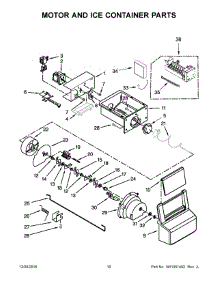 06 - Motor And Ice Container Parts parts for Whirlpool Refrigerator 5WRS22FDFG00 from AppliancePartsPros.com
