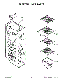 05 - Freezer Liner Parts parts for Whirlpool Refrigerator 5WRS22KNBF00 from AppliancePartsPros.com