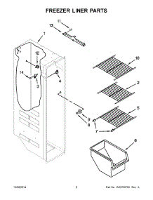 05 - Freezer Liner Parts parts for Whirlpool Refrigerator 5WRS25FDBF02 from AppliancePartsPros.com