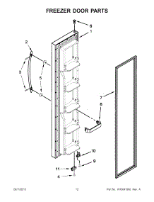 07 - Freezer Door Parts parts for Whirlpool Refrigerator 5WRS25KNBF00 from AppliancePartsPros.com