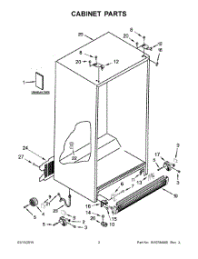 02 - Cabinet Parts parts for Whirlpool Refrigerator 5WRS25KNBF02 from AppliancePartsPros.com