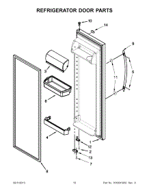 06 - Refrigerator Door Parts parts for Whirlpool Refrigerator 5WRS25KNBW00 from AppliancePartsPros.com