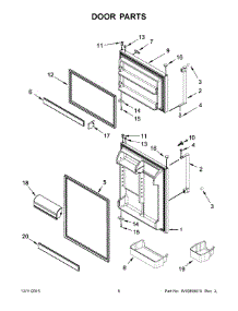 04 - Door Parts parts for Whirlpool Refrigerator 5WT511SFEG00 from AppliancePartsPros.com