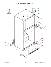 02 - Cabinet Parts parts for Whirlpool Refrigerator 5WT511SFEW00 from AppliancePartsPros.com