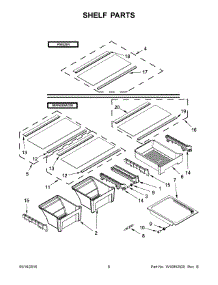 04 - Shelf Parts parts for Whirlpool Refrigerator 5WT519SFEW00 from AppliancePartsPros.com