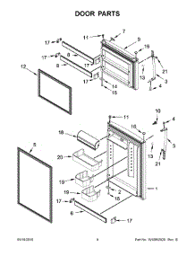 05 - Door Parts parts for Whirlpool Refrigerator 5WT519SFEW00 from AppliancePartsPros.com