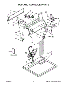 02 - Top And Console Parts parts for Whirlpool Dryer 7EWED1705YM2 from AppliancePartsPros.com