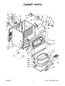 03 - Cabinet Parts parts for Whirlpool Dryer 7EWED1705YM2 from AppliancePartsPros.com