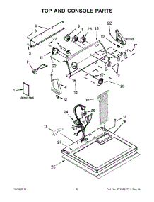 02 - Top And Console Parts parts for Whirlpool Dryer 7EWED1730YW1 from AppliancePartsPros.com