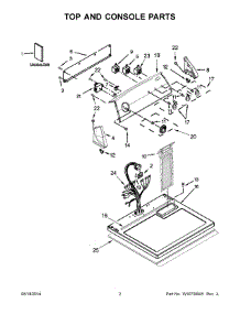 02 - Top And Console Parts parts for Whirlpool Dryer 7EWED1730YW2 from AppliancePartsPros.com