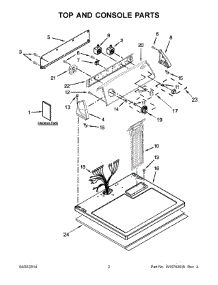 02 - Top And Console Parts parts for Whirlpool Dryer 7MWED1600BM1 from AppliancePartsPros.com