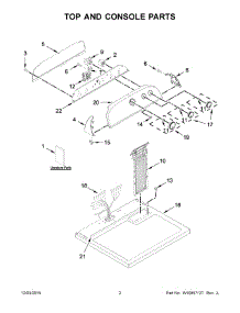 02 - Top And Console Parts parts for Whirlpool Dryer 7MWED1800EM0 from AppliancePartsPros.com