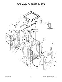 02 - Top And Cabinet Parts parts for Whirlpool Laundry Center 7MWFW90HEFC1 from AppliancePartsPros.com