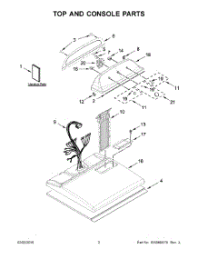 02 - Top And Console Parts parts for Whirlpool Dryer 7MWGD1750EQ0 from AppliancePartsPros.com