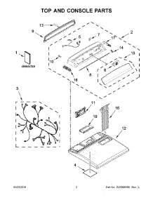 02 - Top And Console Parts parts for Whirlpool Laundry Center 7MWGD7000EW0 from AppliancePartsPros.com