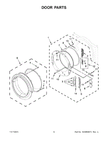 05 - Door Parts parts for Whirlpool Dryer 7MWGD72HEDW1 from AppliancePartsPros.com